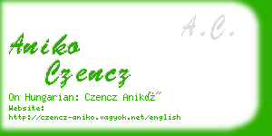 aniko czencz business card